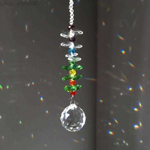 Dekoracje ogrodowe 1PC Suncatcher kryształy okna wiszące feng shui prisms koraliki sypialnia dekoracje ogrodowe czakra tęczowa producent aa230320