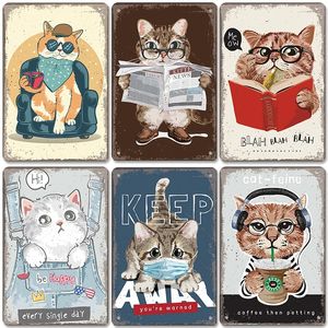 Cool Cat Vintage Metal Tin Signs Affisch Njut av Life Animal Metal Plate Sign Retro Plack Pet Shop Bar Pub Home Wall Decor 30x20cm W03