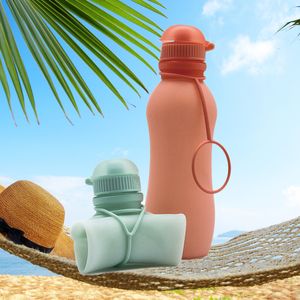 Water Bottles 500ML Creative Foldable Silicone Water Cup Outdoor Travel Bottle Eco-friendly Healthy Material Multiple Colors Water Bottles 230320
