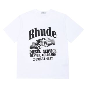 Camisetas masculinas confeccionadas com tecidos leves e respiráveis, nosso verão Rhude Fashion Causal Men Designer Mangas curtas de alta qualidade Tamanho dos EUA S-XXL