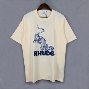 Rhudes skjorta herr designer t träning t-shirt skjortor för män bomull rhude tshirts vintage kort ärm mode trender 5140