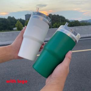 Bottiglie d'acqua 600ml Manico portatile Thermos per caffè in acciaio inossidabile Tazza da viaggio Bicchieri per bicchieri Boccetta per vuoto Bottiglia d'acqua con cannuccia per caffè per auto 230320