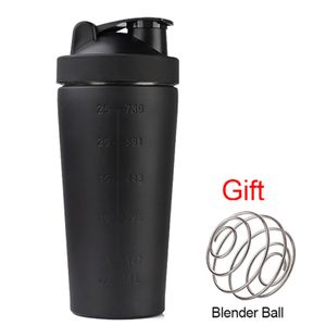 Vattenflaskor 750 ml rostfritt stål Shaker Cup Portable Fitness Sport Mug Nutrition Blender Cup Vattenflaskor Vakuumisolering Water Cup 230320