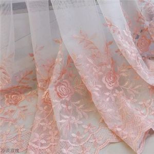 Curtain Modern Rose Tulle Curtains For Bedroom Girl Living Room White Pink Embroidery Floral Sheer Drapes