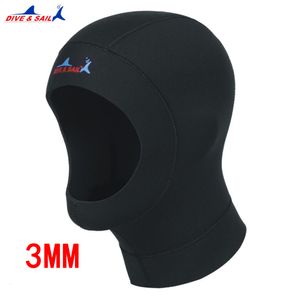 Simningskåpor 3mm Neopren Diving Hat Professional Uniex NCR Fabric Swimming Cap Winter Cyleproof Wetsuits Head Cover Hjälm Badkläder 1st 230320