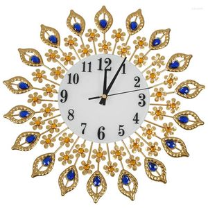 Настенные часы роскошные искусственные хрустальные бриллианты крупные часы металлические гостиные