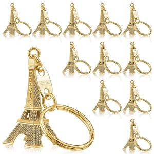 Kluczowe pierścienie 50pcs Paris Eiffel Tower Shape Biekuin nowość gadżet gadżet Trinket pamiątkowy prezent świąteczny 230320