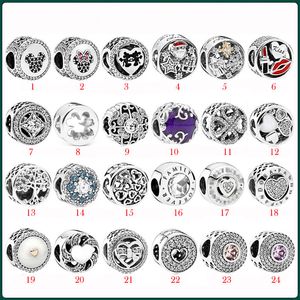 2023 Nya populära S925 Sterling Silver Pandora Series Four -Lafs GRASS JULSTIL Kärlek Lipstick Diy Women's Jewelry Accessories Pärlor