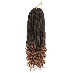 Curly End 3D Split Twist Hair 100% Synthetic Box Braid virkning Hår 18 tum