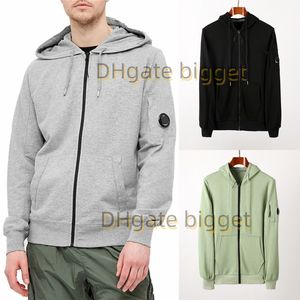 Full Zip Cardigan Hood Sweatshirt Men Light Fleece Cotton Lens Applique