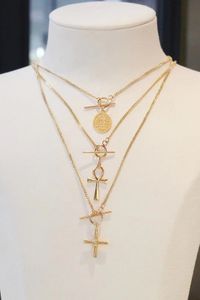 14k Gold Cross Chocker halsband bröllopsengagemang hängen halsband för kvinnor män födelsedagsfest smycken