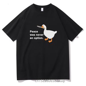 T-shirt da uomo Goose Peace Was Never An Option T-shirt unisex in cotone termoretraibile T-shirt da uomo cool per il tempo libero T-shirt da donna estiva 230321