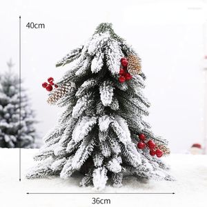 Fiori Decorativi 60cm Albero di Natale con Neve Floccata con Simulazione Cedro 1.5m 0.9m 1.2m Più Decorazioni in PE