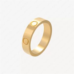 Anillos de la amistad anillo de tornillo amor hombre 4 mm 5 mm de 6 mm titanio acero aleación plateado rosa oro joya de moda diseñador de lujo pareja de boda anillos de boda regalo