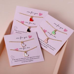 Anhänger Halsketten Meetvii 2 teile/satz Korea Mode Glück Herz Für Frauen Mädchen Nette Klee Hals Kette Choker Freundschaft Schmuck