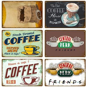 Metal Sign Decor Coffee Tin Sign Vintage Plaque Metal Plate Retro Wall Art Affischer For Kitchen Bar Pub Iron Målningsdekoration 30x20cm W03