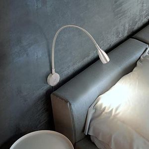 Wall Lamp 360 Degree Rotation LED Flexible Tube Spotlight Indoor Bedroom Bedside Sconces Study Reading Mounted Switch Night Lights