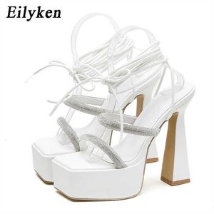 Top Crystal Platform High Heels Sandals Women Fashion Sexy Sexy Open Toe Acle Strap Club Pole Dancing Summer Ladies Shoes 230306