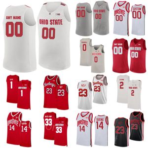 College em Ohio State Buckeyes Jersey de basquete Dangelo Russell 0 21 Evan Turner 33 Keita Bates-Diop 1 Jaean Tate 2 Marc Loving costurado na universidade NCAA Men crianças