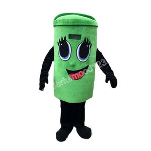 Ny vuxen Green Trash Mascot Costumes Carnival Hallowen presenter unisex utomhus reklamdräkt kostym semester firande tecknad karaktär maskot kostym