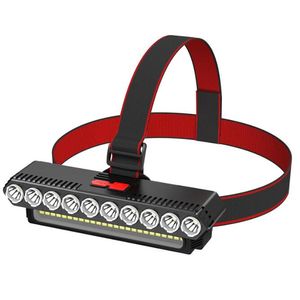 Super Bright 35 LED -strålkastare 4 Belysningsläge USB -uppladdningsbara strålkastare Vattentät utomhus som kör cykelhuvudlampan ficklampa bilreparation gruvlig lampor