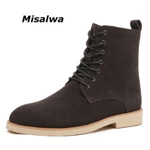 Sandali Misalwa Pelliccia primavera / inverno Casual Stivali da uomo Chelsea Pelle scamosciata di mucca Cerniera in vera pelle Stivali da uomo britannici Scarpa originale