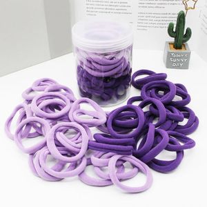 Hair Accessories 50Pcs/Box Fashion Tie Gifts Band Stretchy Multi-colors Black Girls Thin Thick Ring