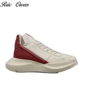 Klädskor rric owees män och kvinnors högkvalitet läder lowtop modet tjockt slappna sneakers män loafers top1 230320
