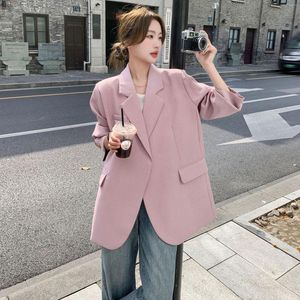 بدلات نسائية معطف Superaen Super Coat for Women's Spring Office Lady Pink Street Women عارضات فضفاضة غير رسمية