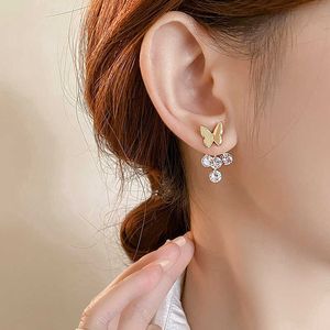 Charm New Fashion Design Tassel Zircon Metal Butterfly Earrings Design Sense Simple Sweet Daily Commuter Student Earrings Girl's Gift G230320