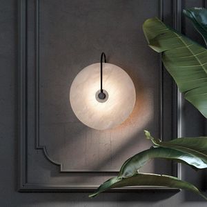 Lampada da parete Nordic Sconces Light Fixture Led Marble Moon Comodino Interni Illuminazione per interni Home Bedroom Decor Modern El Simple