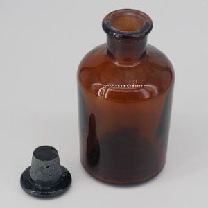 250 ml Braunglas-Flasche mit enger Öffnung und Stooper-Labor-Chemie-Glaswaren-Unterricht