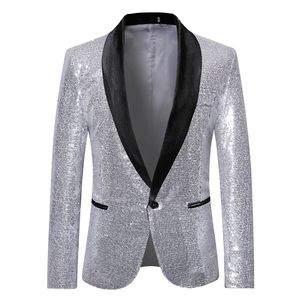 Mäns kostymer blazers män guld silver paljett glänsande blazers kostym jacka män mode nattklubb dj scenföreställningar bröllop fest jacka kappa 230321