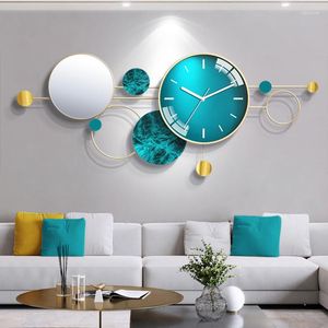 Wanduhren Wohnzimmer Luxus Uhr Home Fashion Große Hängende Nadel Moderne Stumm Uhren Kombination Dekoration