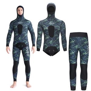 Wetsuits Drysuits Men Women 1.5mm3mm Spearfishing Premium Camouflage Neoprene 2pieces Wetsuit Scuba Diving Suit Hoodie Snorkeling Suits 230320