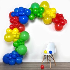 Other Event Party Supplies Red Green Blue Yellow Balloons Garland Arch Kit Latex Ballon Set Carnival Circus Toy Themed Party Birthday Decoration Air Globos 230321