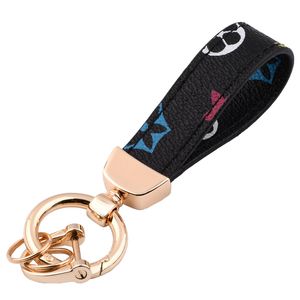 All-Match Creative Gift Leather Car Key Ring Presbyopic Men's and Women's Handbags Pendant Internet Hot Fashion Brand Metal Key Chain Chain
