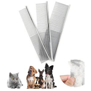 Dog Grooming Supplies Pet Hair Removal Comb Stainless Steel Pet Grooming Comb for Dogs and Cats That Gently Removes Loose and Knotted Hair