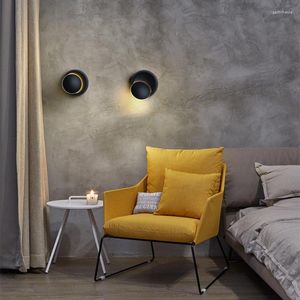 ウォールランプスコニースLEDランプ360度回転可能な丸いプラグイン階段リビングルームの寝室照明照明照明