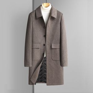 Men's Wool Blends Winter Warm Blend Trench Coat Double Breasted Fashion Long Classic T Plus Size 3xl Men 230320