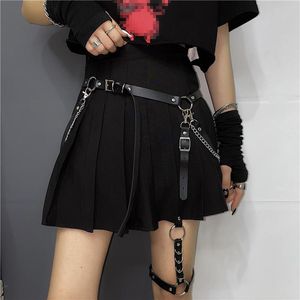 Belts Woman Punk Hiphop Heart Belt Chain Leather Harness Leg Gothic Adjustable Body Waist Strap Girl Dress Jeans Skirt WaistbandBelts