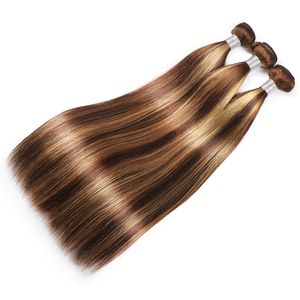 4 pakiety peruwiańskie przedłużanie Virgin Hair P4 27 Kolor włosy wątek 10-30 cala jedwabisty prosty 100% ludzkich włosów