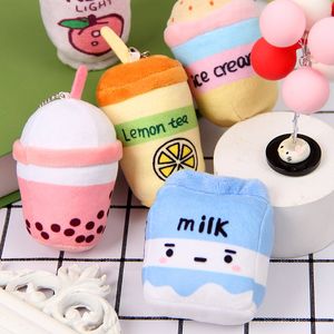 Cute fruit Bubble Tea Keychain Soft Plush Toy Pendant Stuffed Boba Doll Kawaii Backpack Bag Decor Birthday Gifts for Girls Kids 10cm