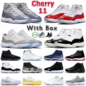 nike air jordan 11 retro jumpman jordan11 j11 Basketball Shoes Cherry 11s Midnight Navy Cool Grey Cement Grey Low air jordens 11 J11 Space Jam Trainers Sneakers Big Size 13