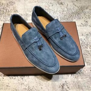 Newst Lor Luxury UOMO Scarpe Charms Mocassini in pelle scamosciata impreziositi da passeggio Coppia in vera pelle da uomo Casual slip on flats per uomo Scarpa sportiva da uomo 36-46 con scatola