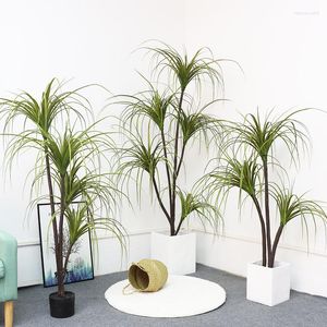 Dekorativa blommor falska blad trädplantor bonsai ornament simulering gröna växter storskaliga konstgjorda inredning dracaena