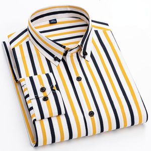 Men's Casual Shirts Long Sleeve Male Shirt Striped Ironing Free Men's Social Shirts Camicia Summer Dress Casual Shirt High-End Luxury Man Shirt 4XL 230321