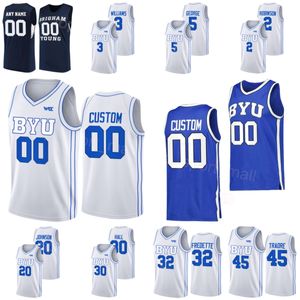 Byu Cougars College Jersey Basketball 3 Elijah Bryant 12 Eric Mika 1 Chase Fischer Tyler Haws Danny Ainge Jimmer Fredette Devin Durrant Shawn Bradley Greg Kite ncaa