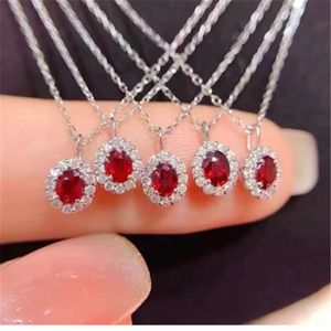 Prinsessan Diana Ruby Chocker Halsband 925 Sterling Silver Wedding Engagement Pendants Halsband för kvinnor Bridal Party Jewelry