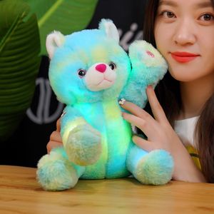 Yeni LED sevimli kedi bebek peluş peluş renkli parıltı oturan kedi bebek